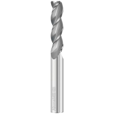 3-Flute - 37.5° Helix - 3833 AlumaMill G3 HP End Mills, RH Spiral, Corner Radius, Extra-Long, 7/16